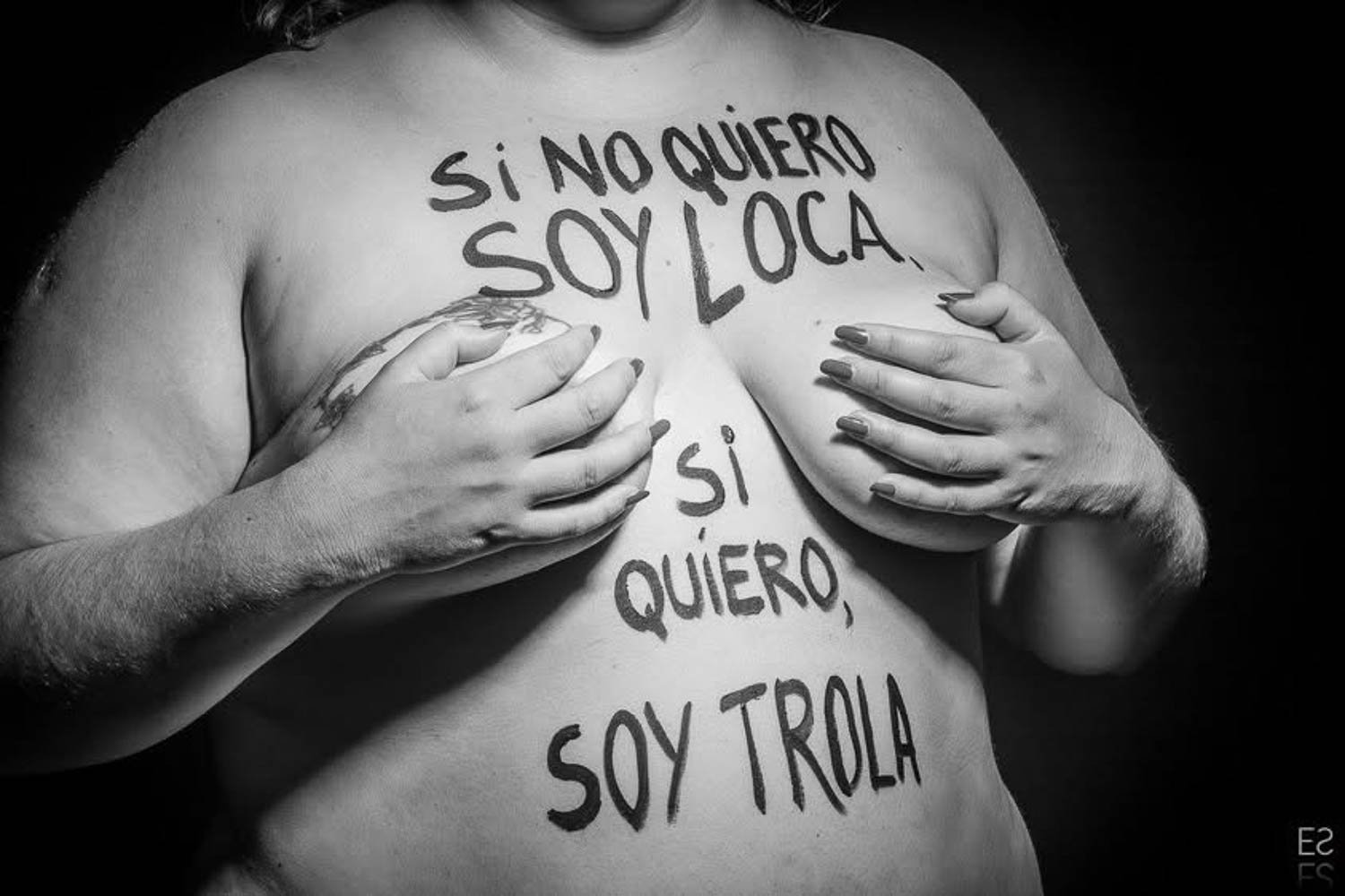 Fotografía de Estanislao Santos: Retrato intervenido contra la violencia machista