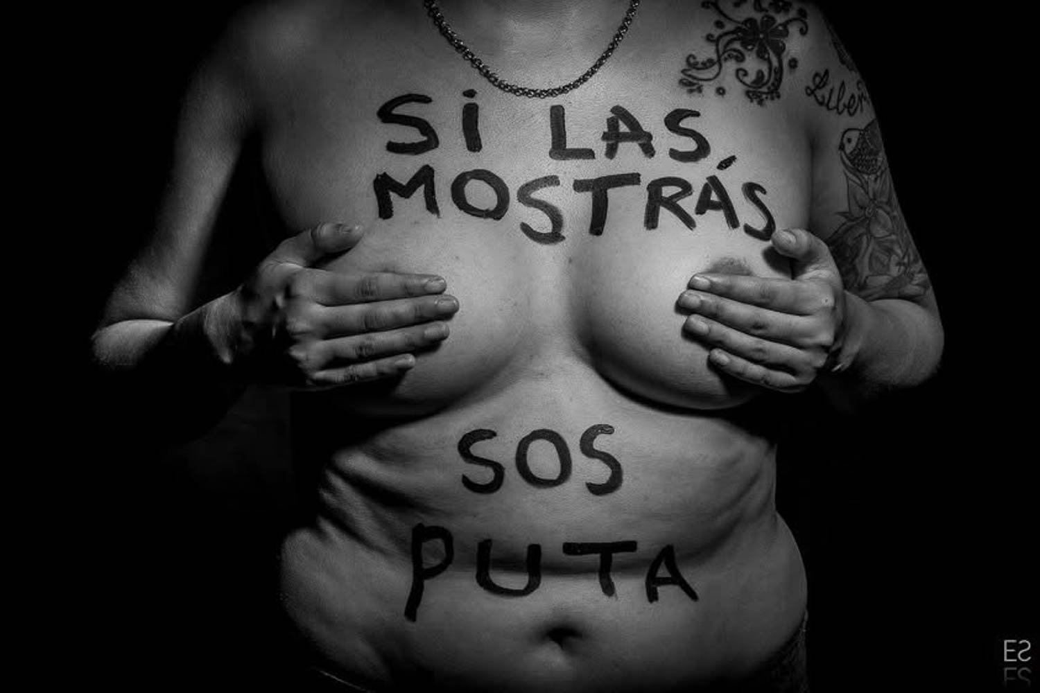 Fotografía de Estanislao Santos: Retrato intervenido contra la violencia machista